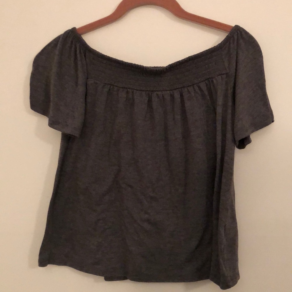 Grey off the shoulder top